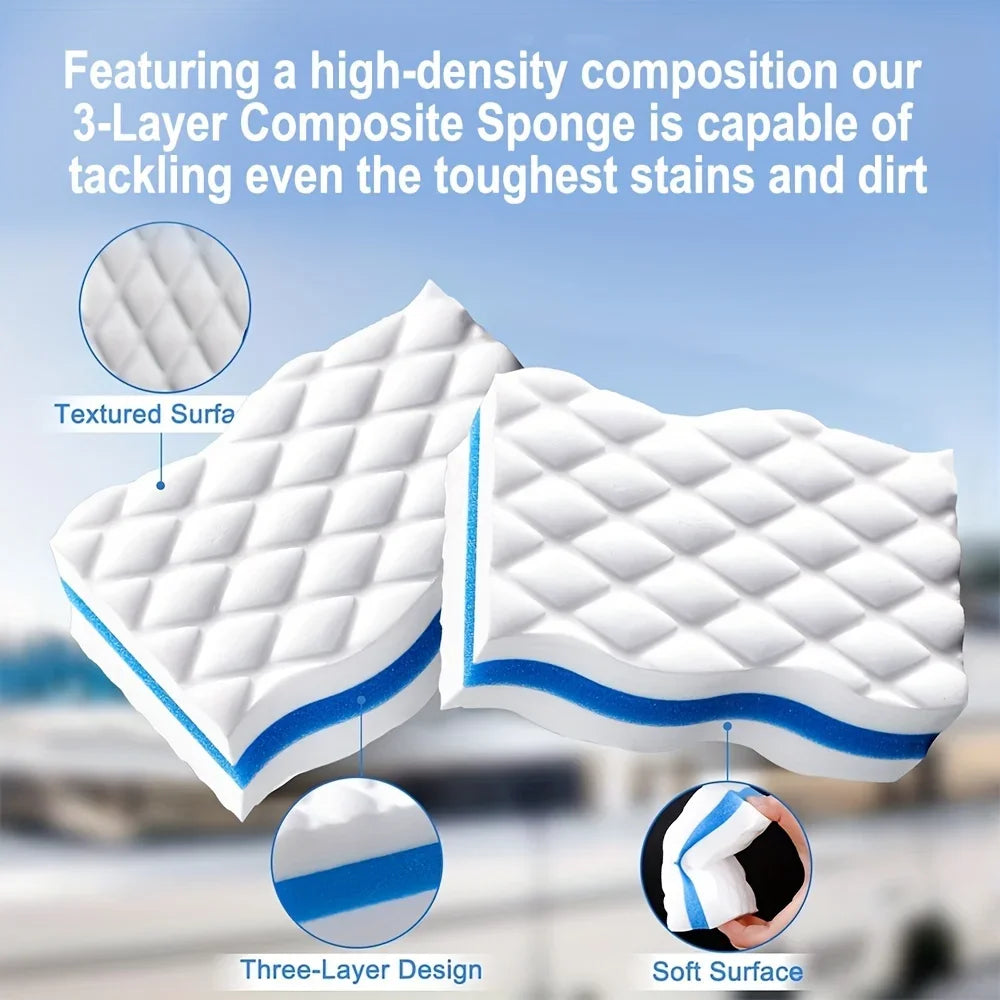 Multi-layer compression Professional Nano Sponge Eraser Clean, Multi-Use, Magic Sponge Block for Effortless Cleaning in Kitchen Qme