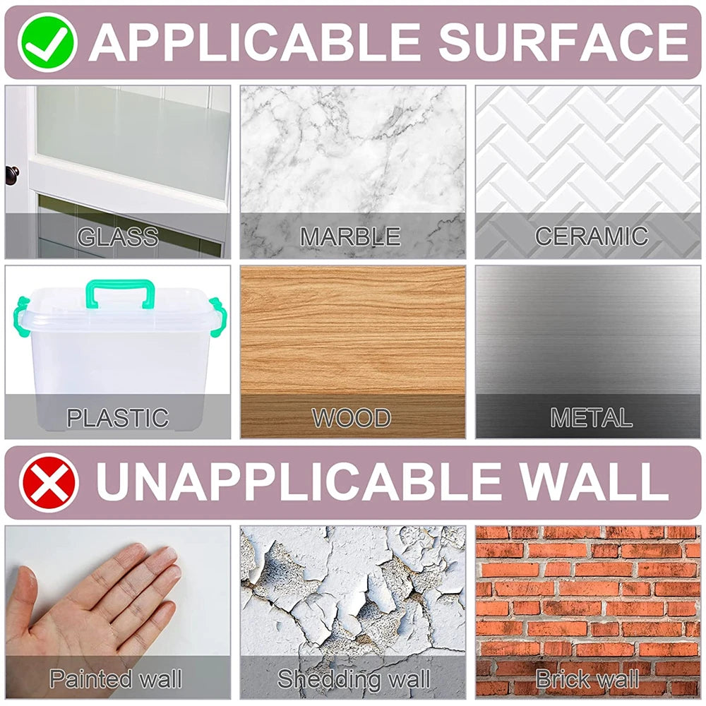 TFAAI Reusable Double-sided Adhesive Tape Square Ultra-strong Waterproof Transparent Non-marking Stickers Tape 60Pcs/Box Qme