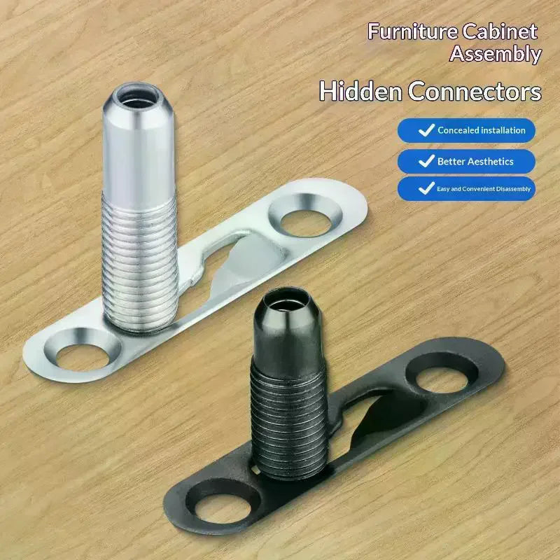 5 Set Elastic Invisible Connector Panel Furniture Connectors Cabinet 2-in-1 Fixed Component Household Hardware Accessories Qme