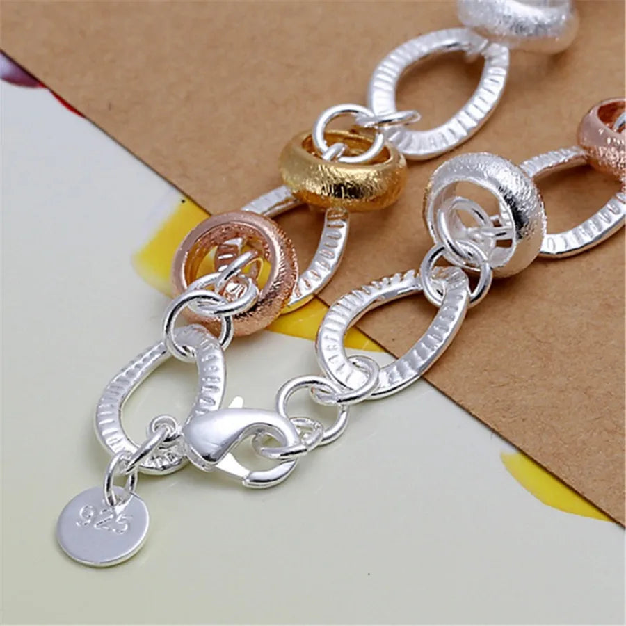 925 Sterling Silver 8-inch Heart-Shaped Clover Flower Bracelet, a Fashion Jewelry Gift for Women's Weddings Qme