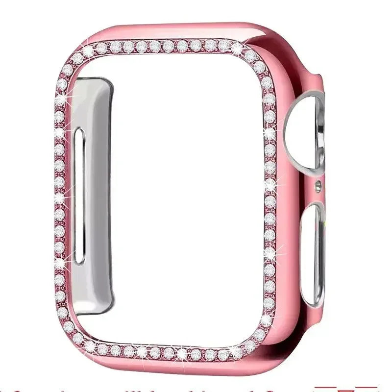 Diamond Case For Apple Watch Cover 9 8 7 41mm 45mm 44mm 40mm Bling Bumper Protector Shell For iWatch Series 8 3 4 5 6 SE Qme