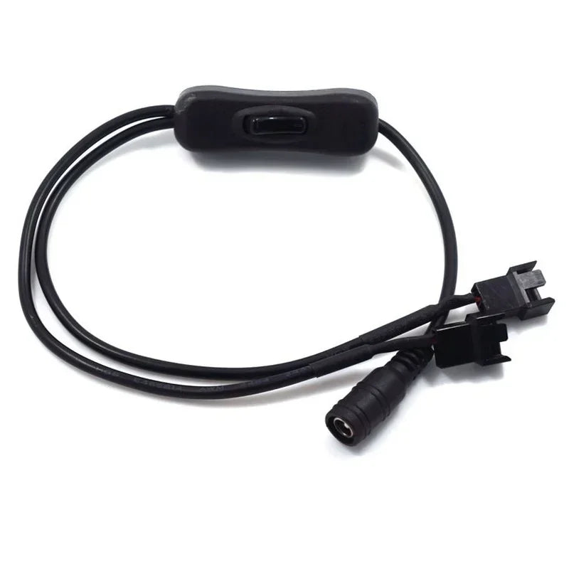 5pcs 12V Power Adapter Adapter Cable DC One Point Two Turn Computer CPU Fan 4Pin Line with Switch Conversion Line Qme 5pcs