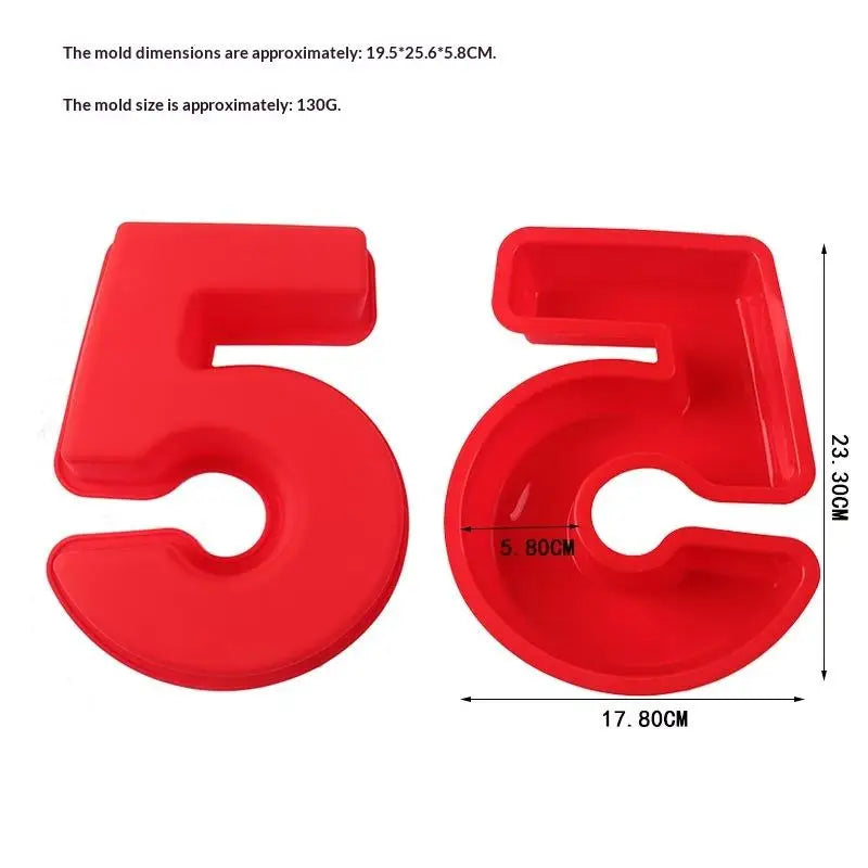 10 Inches Number Baking Moulds Large Silicone 3D Cake DIY Shape 0-9 Qme 5
