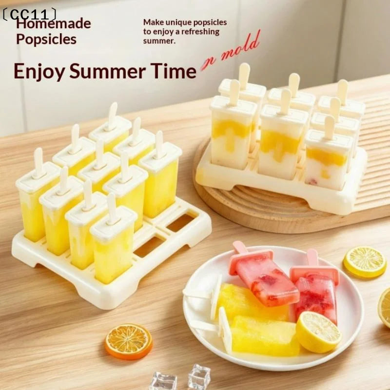 9 Grid Ice Cream Mold Popsicle Tray DIY Machine Homemade Summer Stick Qme