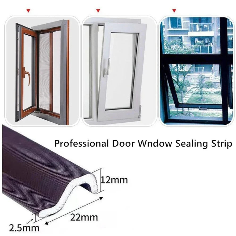 New 40M Acoustic Foam Sealing Strip for Casement Window S-type Waterproof Weather Stripping Door Seal Gap Filler Tape Qme