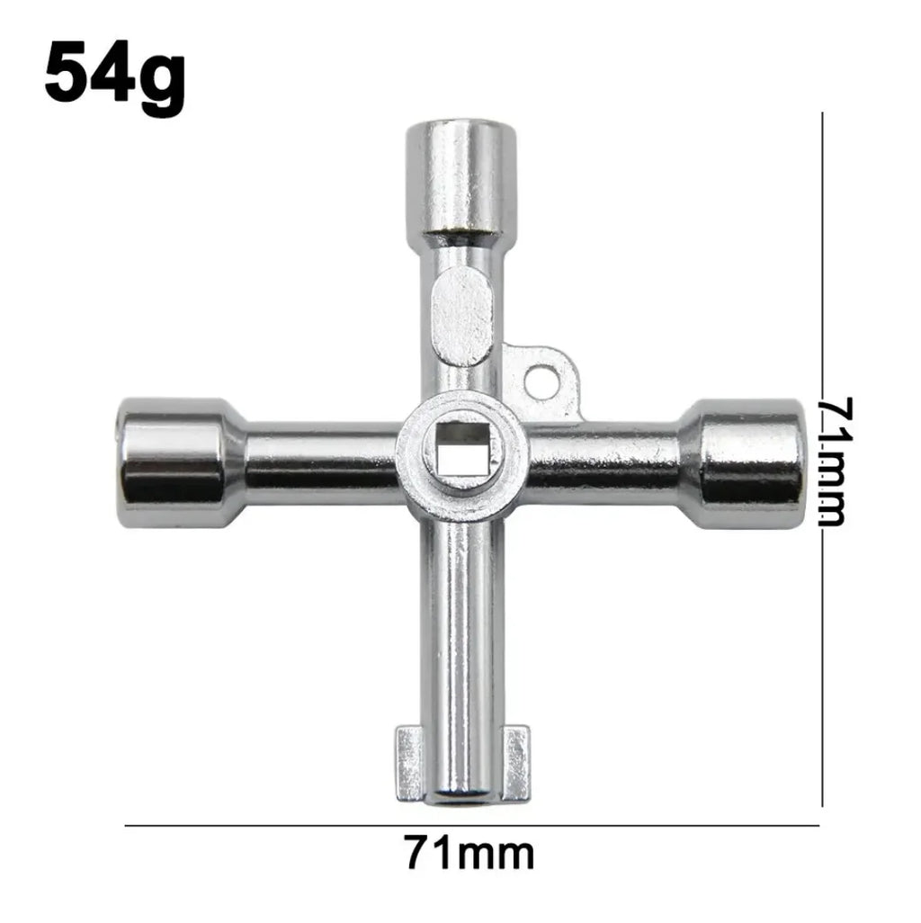 Multifunctional 4-in-1 Cross Portable Silver Hand Screwdriver DIY Qme