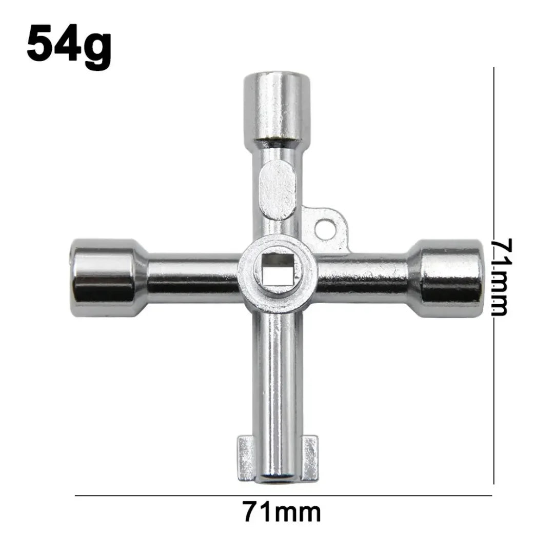 Multifunctional 4-in-1 Cross Portable Silver Hand Screwdriver DIY Qme