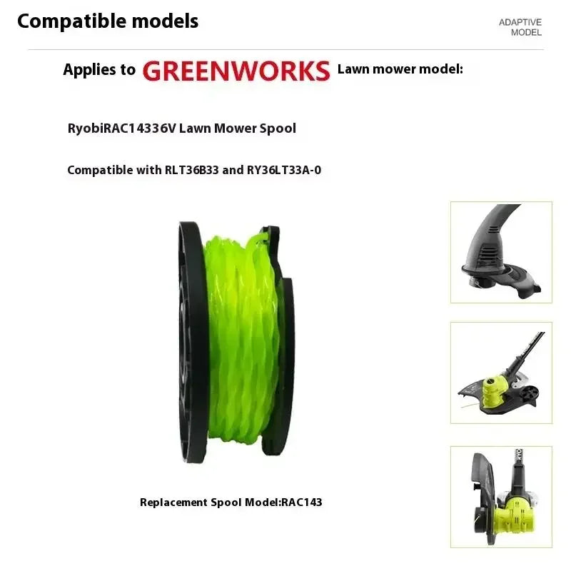 String Trimmer Spool Replacement For Auto Feed Cordless Weed Eater Spool Line Qme