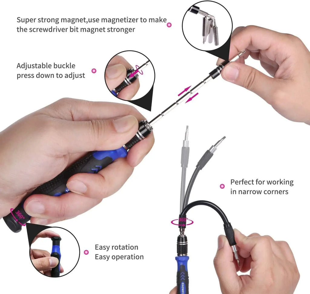 Precision Screwdriver Set 115 in 1 Repair Tools Kit with Magnetic Driver Kit,Electronics Precision Screwdriver Set with Box Qme