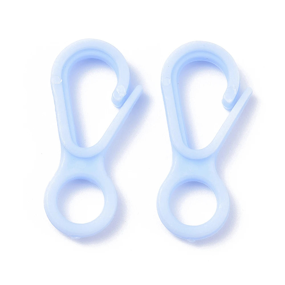 PandaHall 50/500Pcs Plastic Lobster CLaw Clasp Hook Trigger Clip Buckles For Keychain Key Ring Bracelet DIY Jewelry Making Qme Light Sky Blue 500Pcs