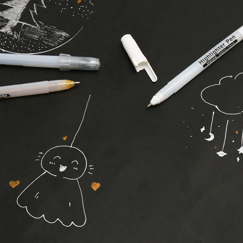 12/20/30 Pack of White Highlighter Pens, Suitable for Graffiti, Outlining for Art Students and Drawing, Ideal Writing Diaries. Qme