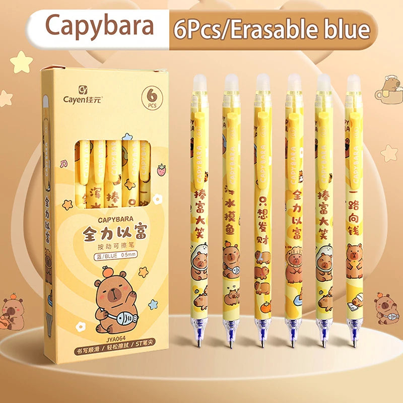 Cute Capybara Panda Gel Pens Erasable Office School Supplies Kawaii Qme A2