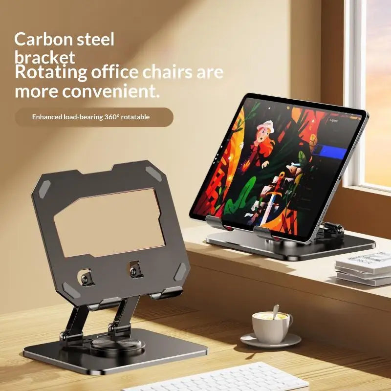 4 Tablet Stand Holder 360 Degree Rotation Foldable Desk Table Office Qme