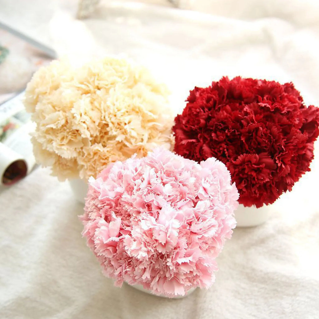 Beautiful Exquisite Successful Carnation Bouquet Holding Flowers Mother's Day Simulation Flower Decoration For Mom Makes Happy Qme