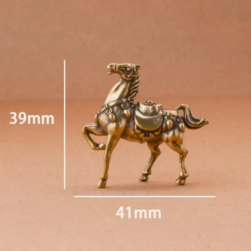 Brass Horse Small Ornament Home Desktop Decoration Retro Pure Copper Horse Crafts Copper Figurines Enthusiasts Collect Qme