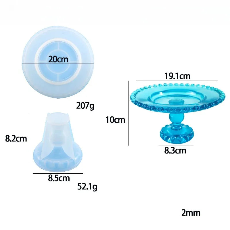 DIY Handmade Fruit Tray Plate Silicone Mold Round Disc Holder Base Home Decoration Storage Tray Silicone Mold Resin Making Mould Qme A