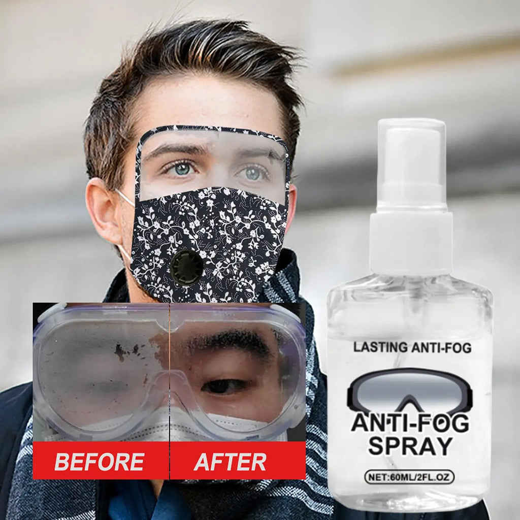 1pcs Antifogging Agent For Glasses Quick Anti-Fog Spray Anti Fog Spray Eyeglass Lens Cleaner Long Lasting Defogger 60ml Qme