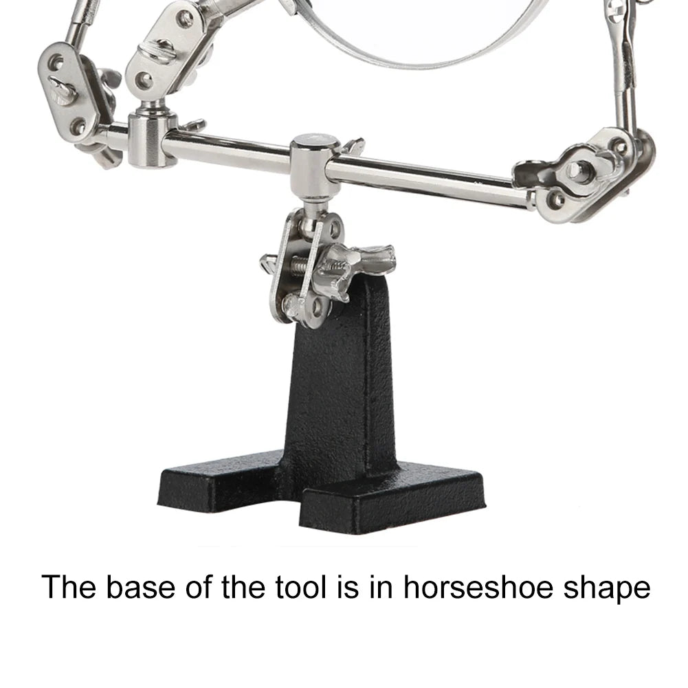 3rd Hand Helping Tool 5X Magnifying Glass Jewelry Accessory Magnifier With 2 Clamps Qme