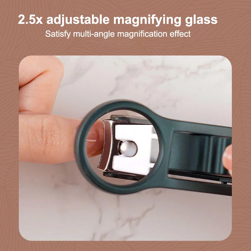 Unique Nail Clippers Precision Magnifying Glass Anti-splash Feature Qme