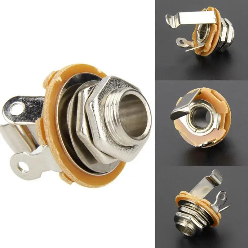 10Pcs 6.35mm / 6.5mm 1/4"" Stereo Plug Jack Audio Female Connector Solder Welding Type Panel Socket Mono TS Panel Chassis Mount Qme