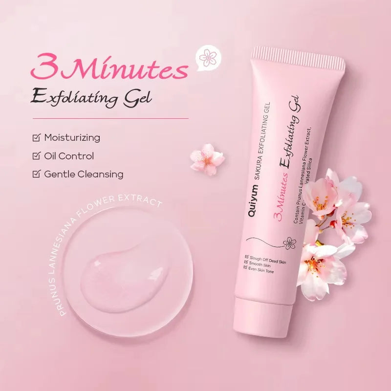Sakura Exfoliating Peeling Gel Facial Scrub Shrink Pores Moisturizing Nourishing Repair Scrubs Face Cream Beauty Skin Care 50g Qme