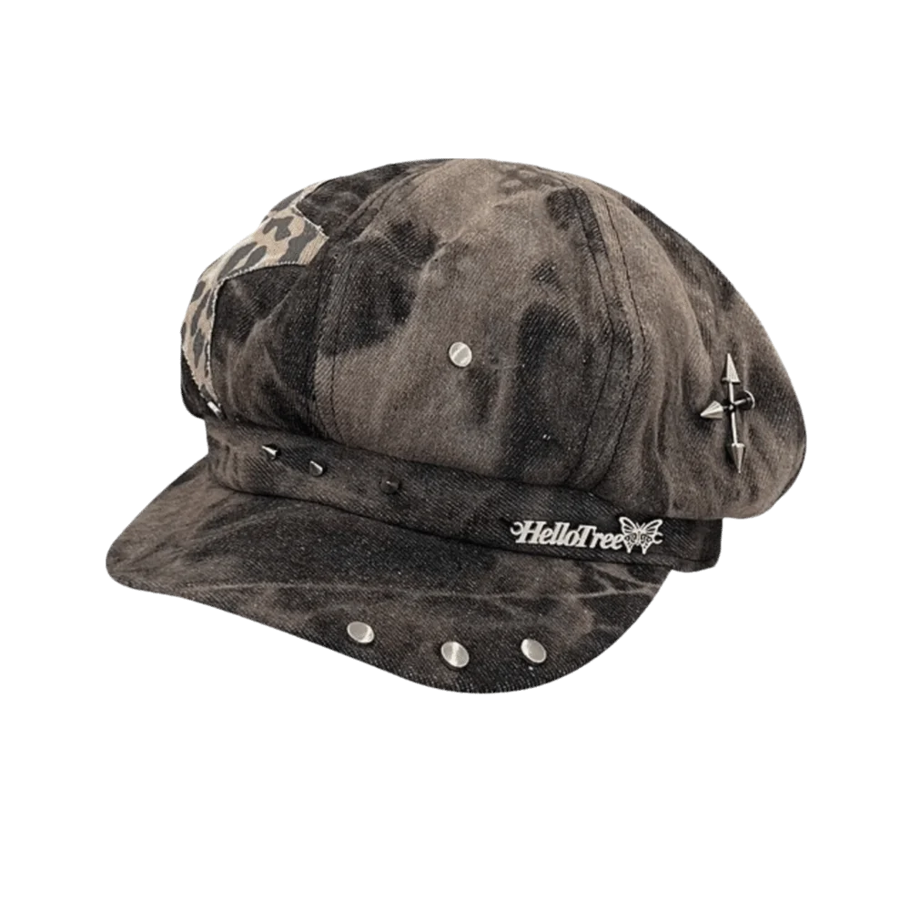 Cute Korean Star Octagonal Hat Versatile Polyester Painter Cap Qme Coffee