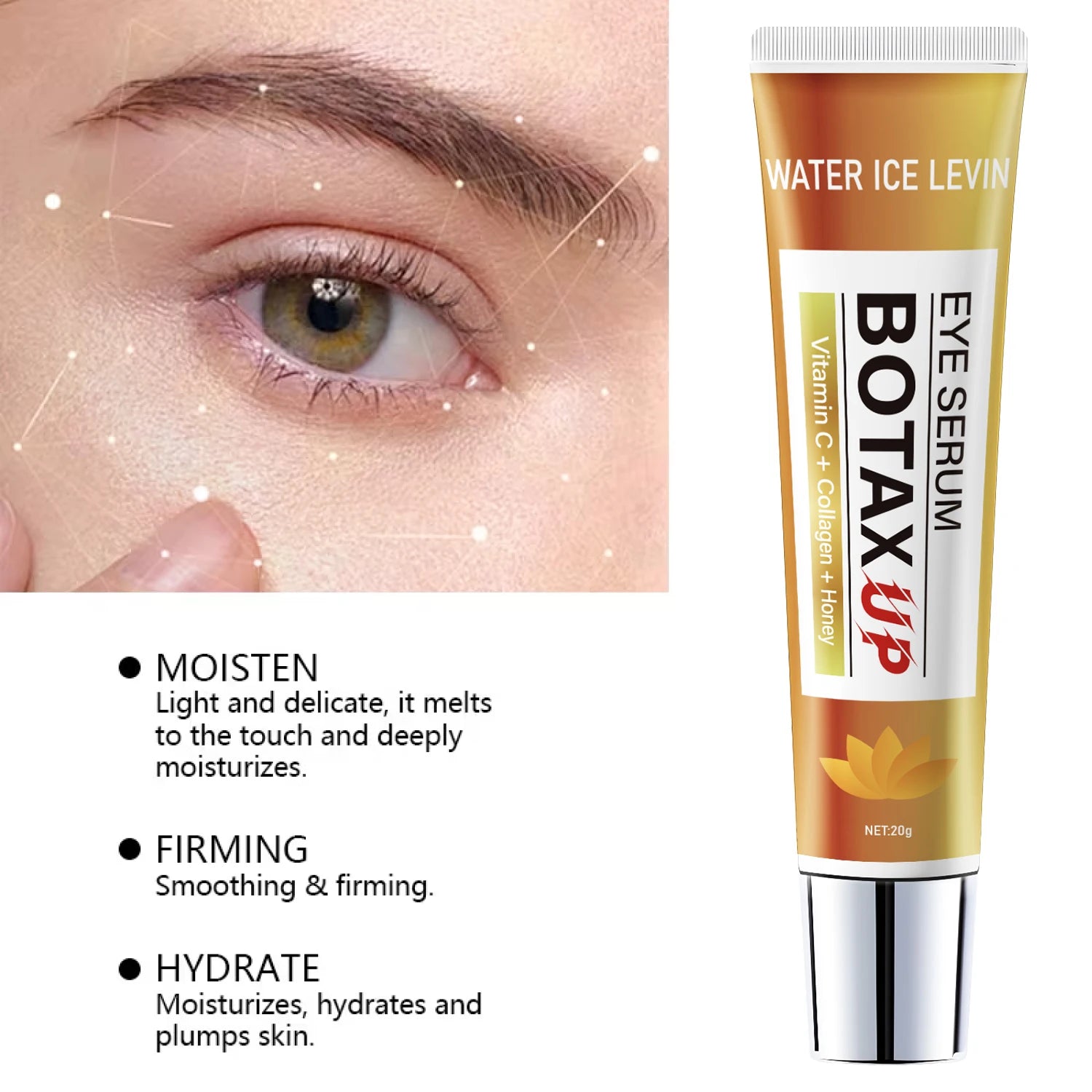 Bee Venom & Caffeine Eye Cream for Dark Circles & Puffiness, Anti-Wrinkle & Brightening, All Skin Types. Qme