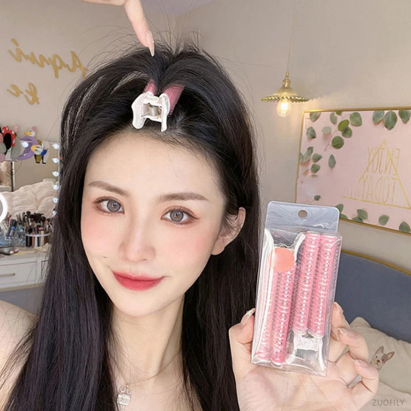 2pcs Hair Root Fluffy Clip Air Bangs Curler Self-adhesive Curling Hair Lazy Curling Tube Hair Styling Tool Hair Curler Hair Pins Qme