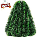 Christmas Tinsel Ribbons Green Cane Ribbon Garland Xmas Tree Hanging Pendent Xmas Ribbons Wreath Ornaments Party Home Decoration Qme B 10PCS (20m)