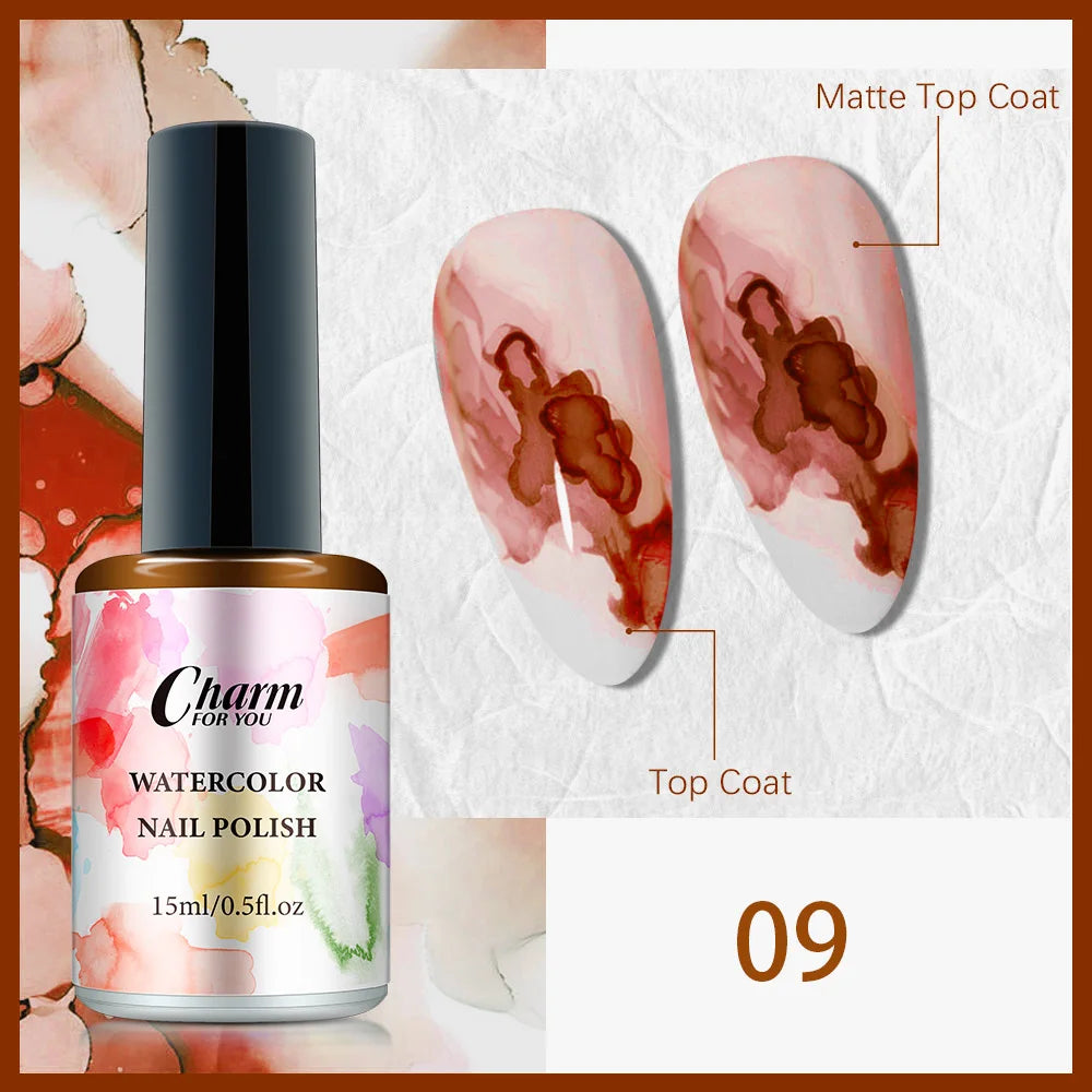 Clear Blooming Nail Gel Watercolor Marble Blossom Polish Spreading Qme 09