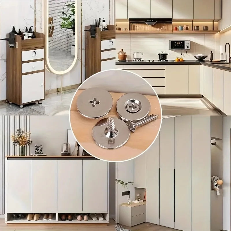 3sets Cabinet Magnetic Buckle, Door Latch, Cabinet Door Lock, Magnetic Closure For Cabinet Doors And Drawers Qme