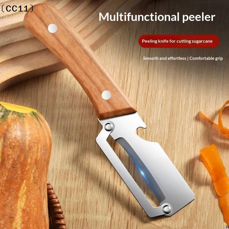 Durable Smooth Multi Functional Vegetable Peeler Ergonomic Wooden PP Qme