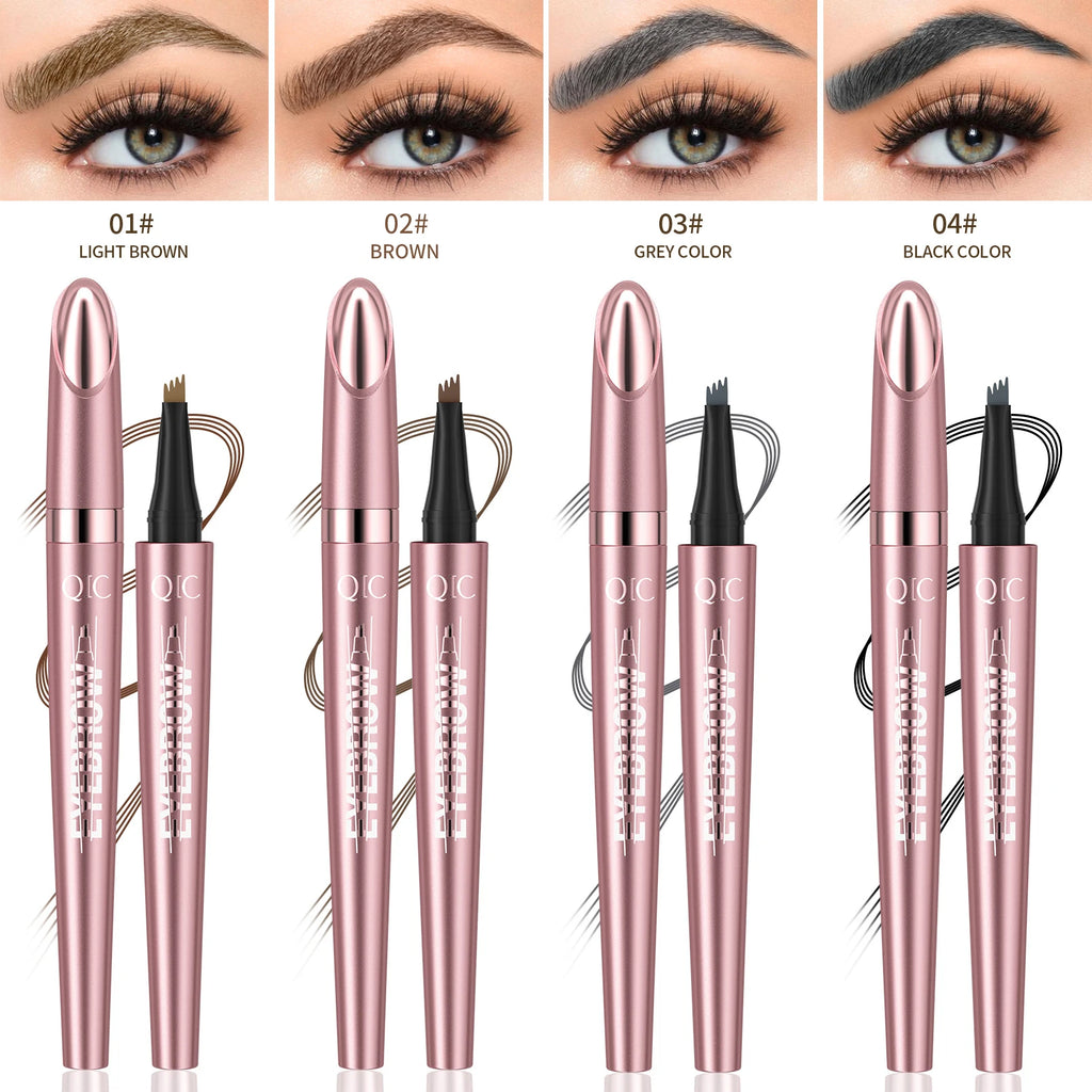 Four Claw Liquid Eyebrow Pen Waterproof Sweatproof Long Lasting 3D Wild Brow Microblading Makeup for Beginners Qme