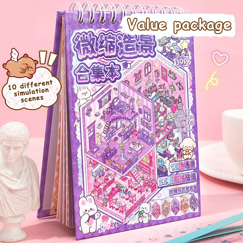 Unique Cartoon DIY 3D Landscape Pocket Stickers Great Idea Birthdays Qme