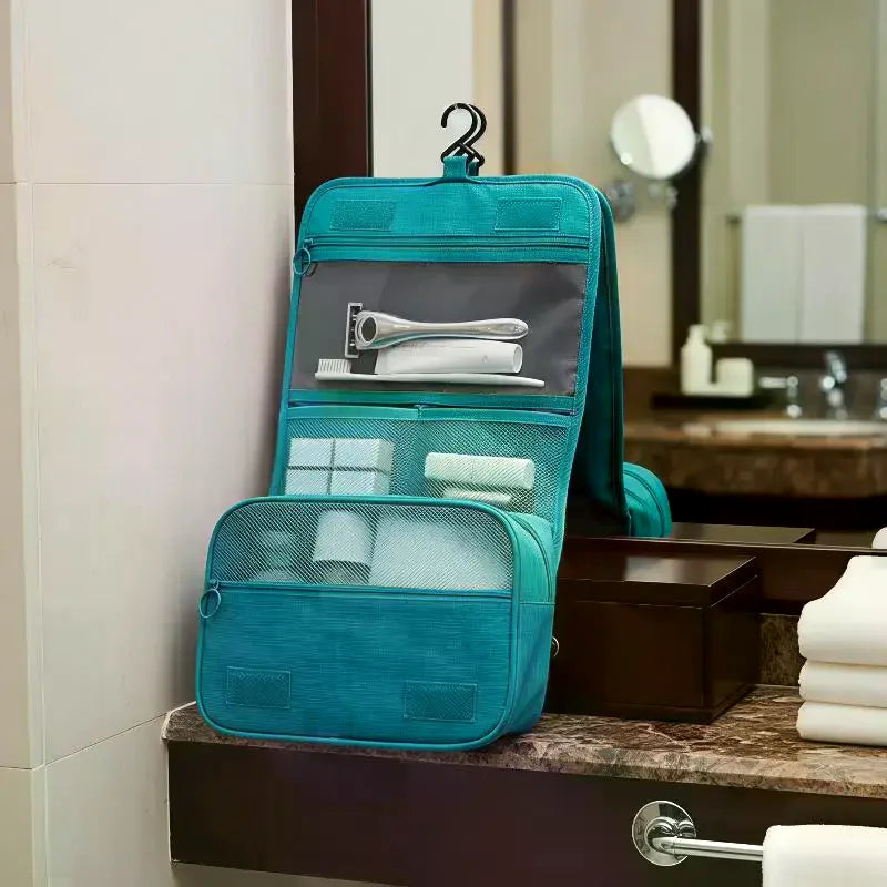 Waterproof Hanging Travel Toiletry Bag Large Capacity Multiple Pockets Perfect For Trips Vacations Getaways Qme