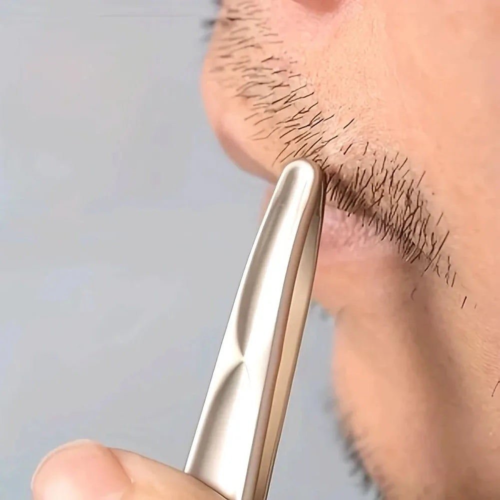 Premium Round Head Tweezers for Eyebrow & Facial Hair Removal Seamless Clips Short Hair Precision Beard Clip Qme