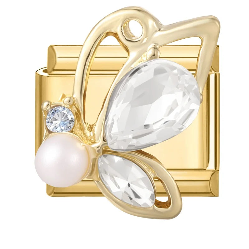 2026 Colorful Garland Flower Bird Luxury Pearl Zircon Gold Italian