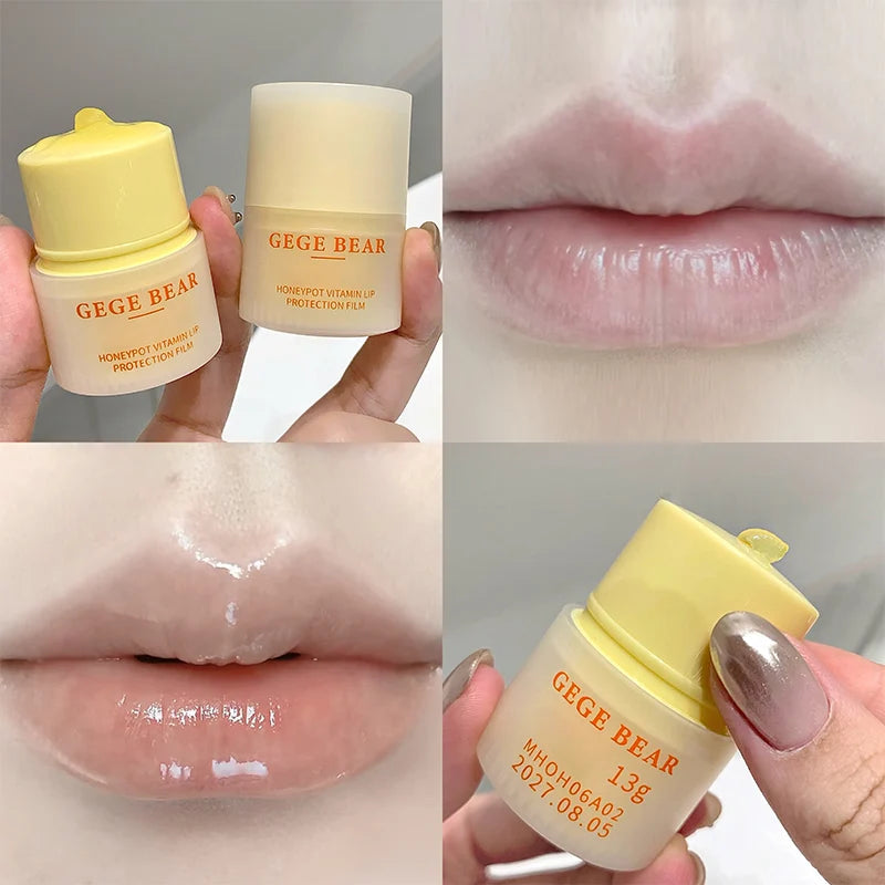 Gege Bear Small Honey Pot Vitamin Lip Mask Autumn Winter Moisturizing Qme GX1211