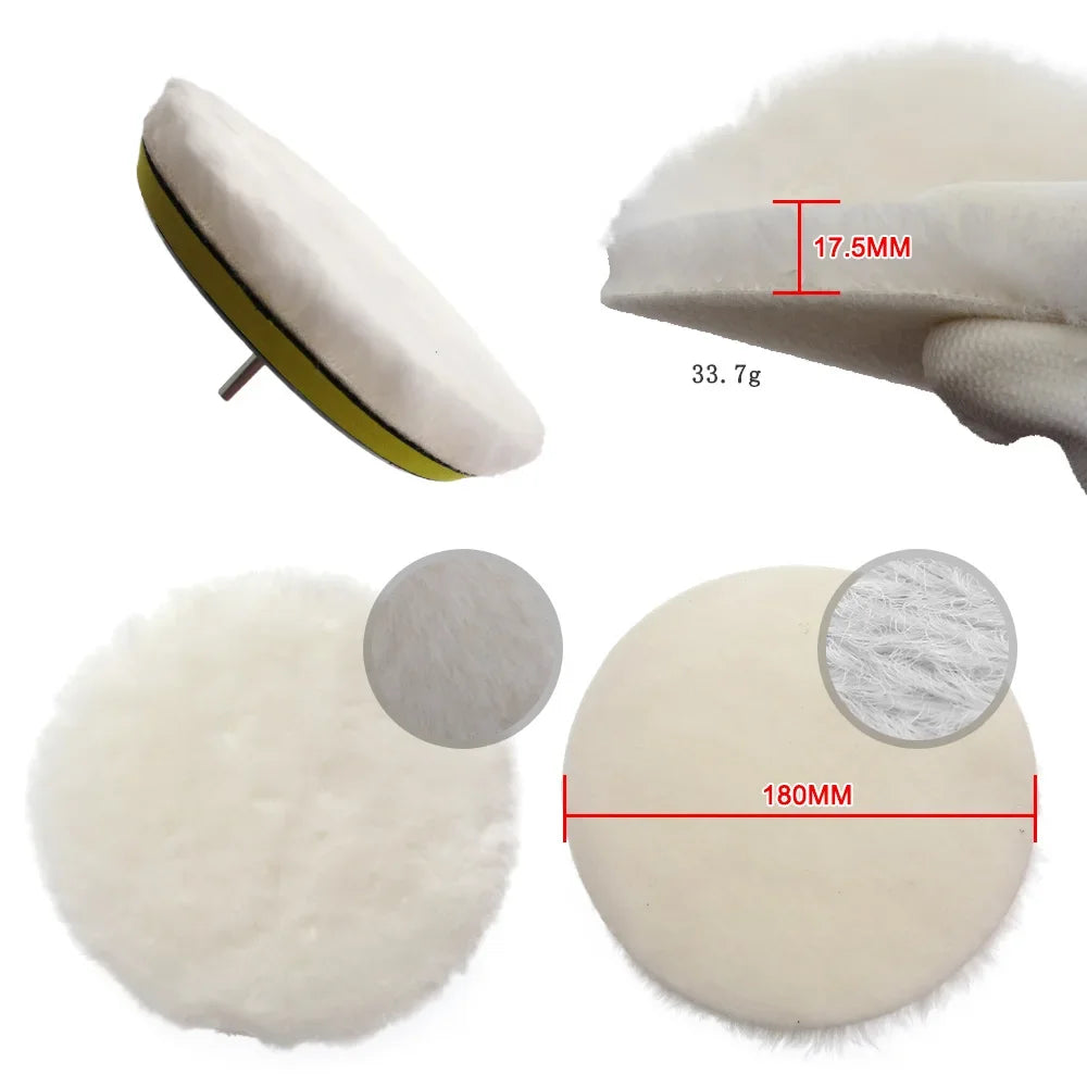 Buffing Pad Set Thread 3/5/7inch Auto Car Repair Polishing pad Kit for Car Polisher+Drill Adaptor Power Tools accessories Qme