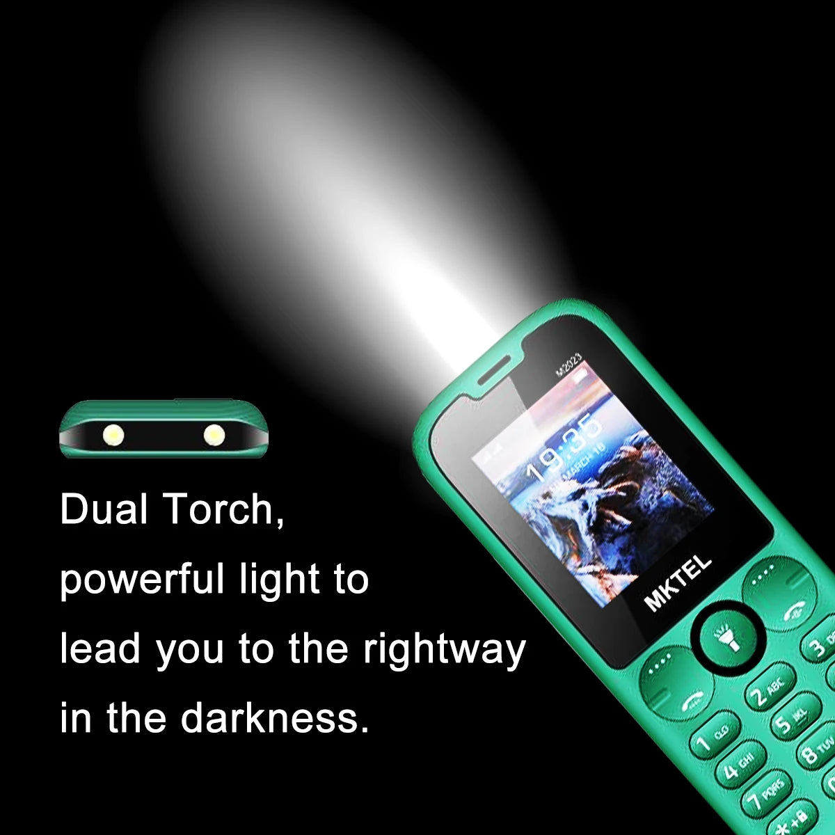 MKTEL M2023 Feature Phone with 1.77inch Display 800mAh Battery Dual SIM FM Radio Flashlight 0.08Mega Camera Senior Phone Qme