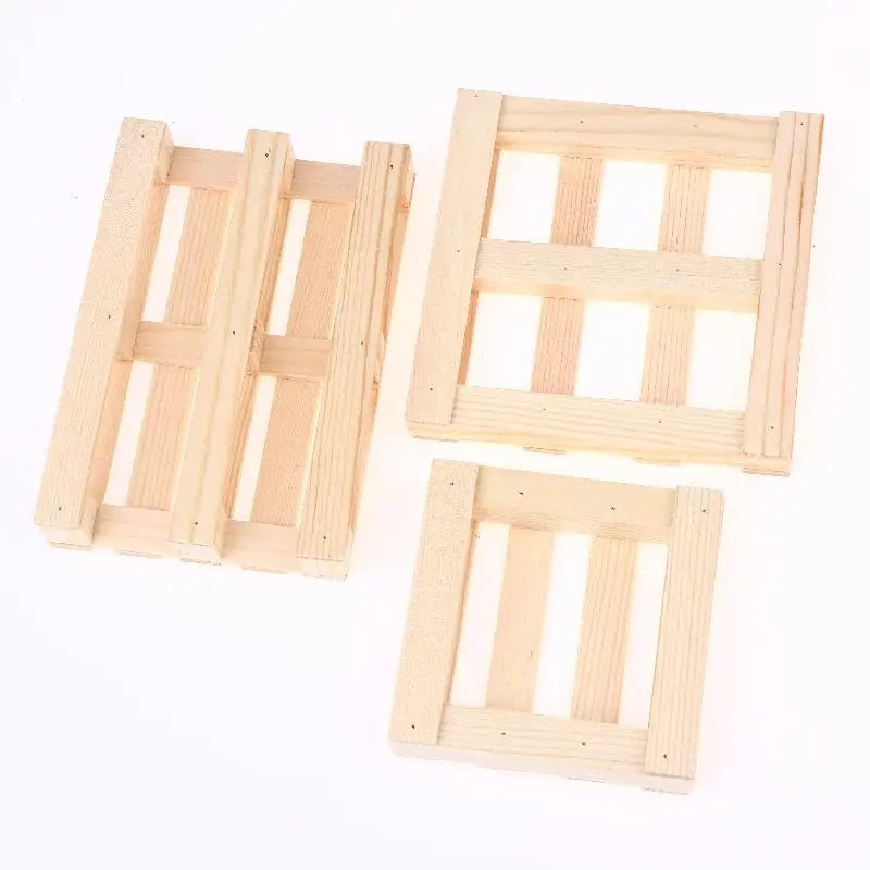 Cold Drinks Mini Wooden Pallet Beverage Coasters Wood Flower Pot Qme