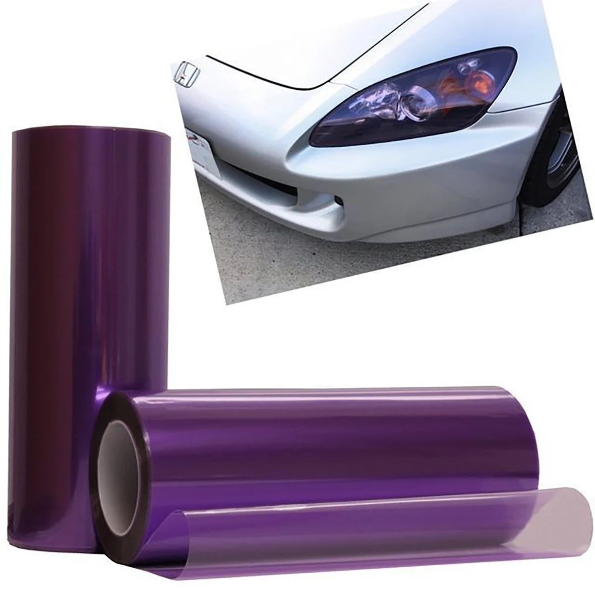30x60cm 11 81x23 Car Bright Light Headlight Film Changing Sticker Qme PURPLE