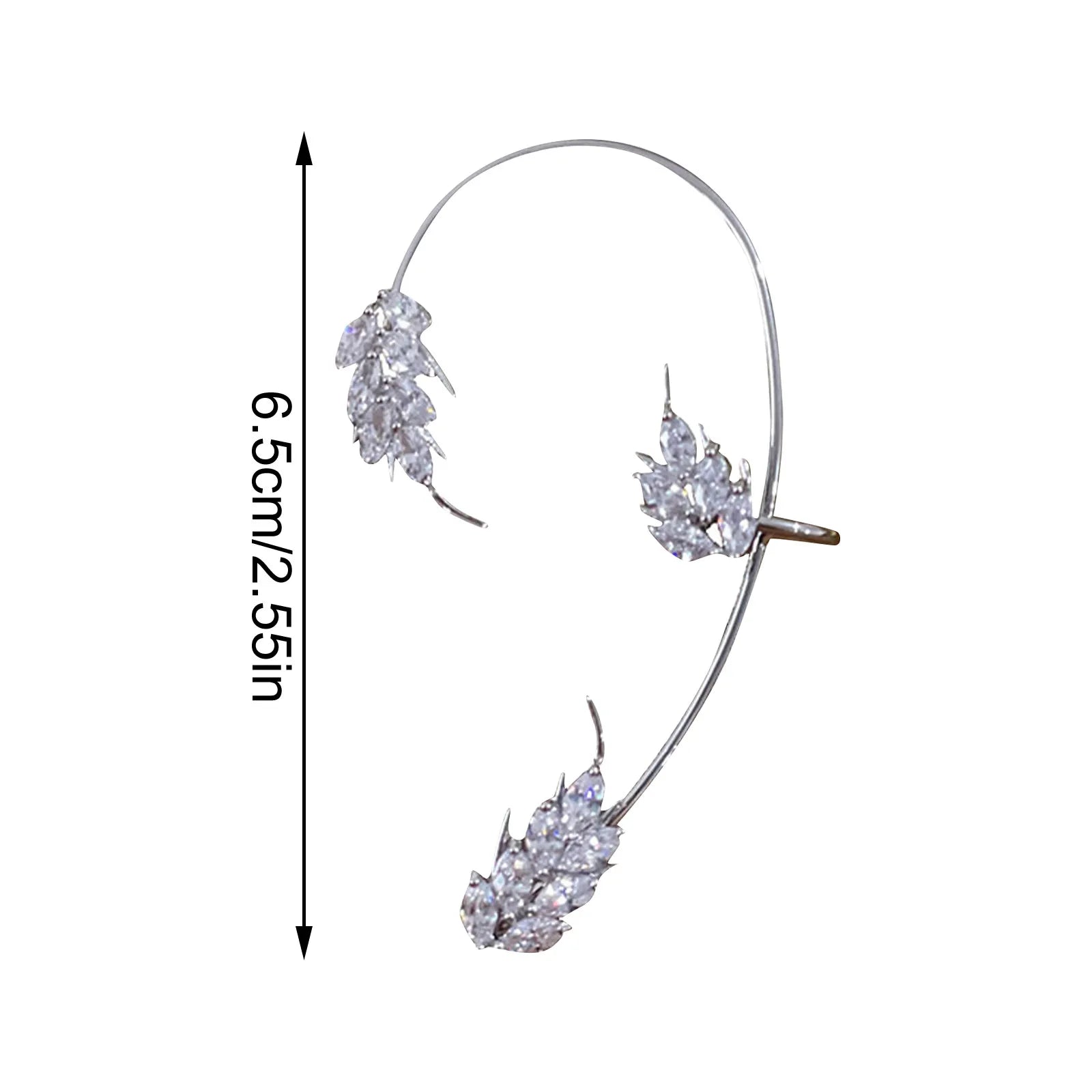 Alloy High-end Sense Exaggerated Fashion Luxury Irregular Leaf Earrings Without Piercing Ear Clip For Lady Performent Accessory Qme
