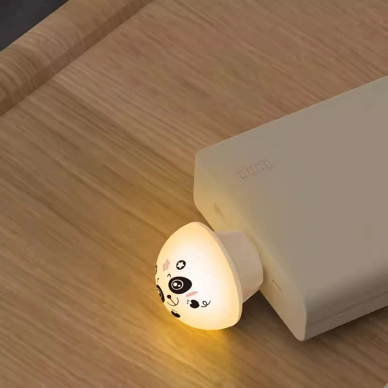 USB Panda Artificial Smart Voice Controlled Night Light Bedside Qme