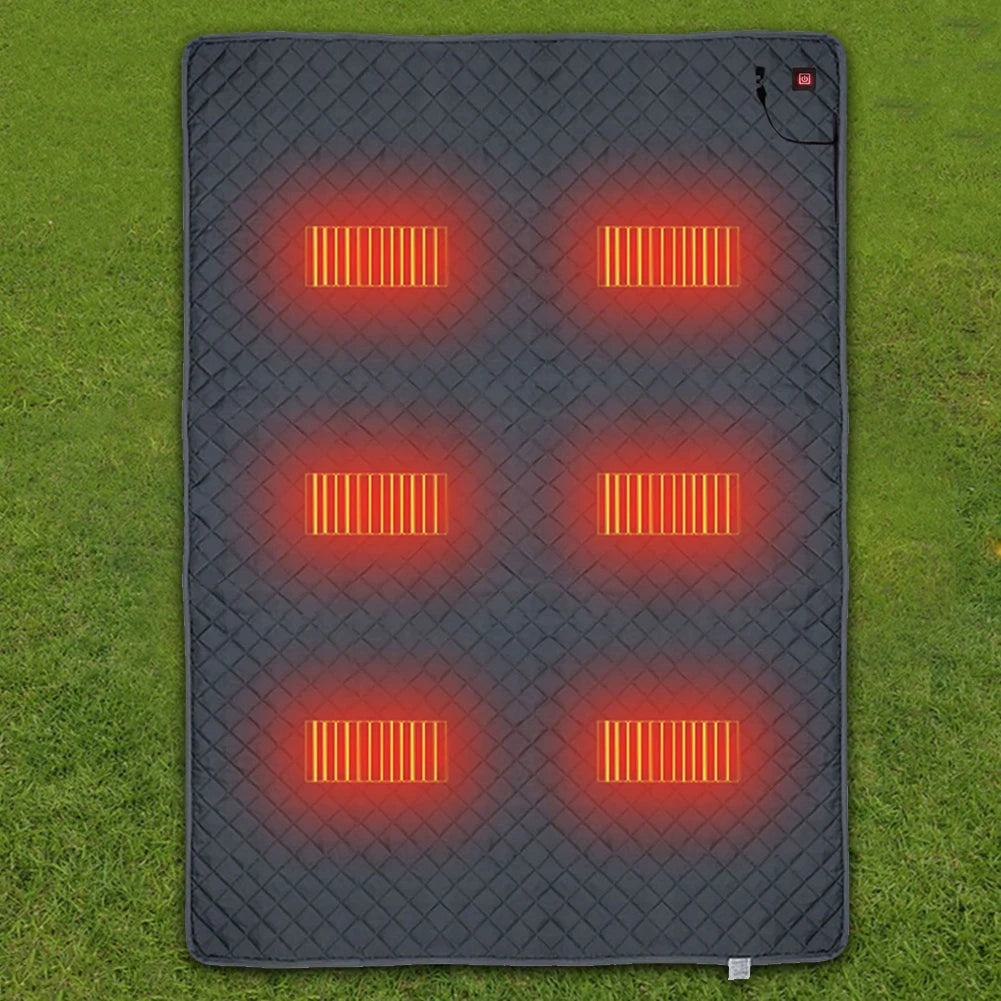 Heated Sleeping Bag Pad Waterproof Sleeping Mattress Heated Mat 70x59 Inch 6 Heating Zones for Home Office Car Fishing Qme