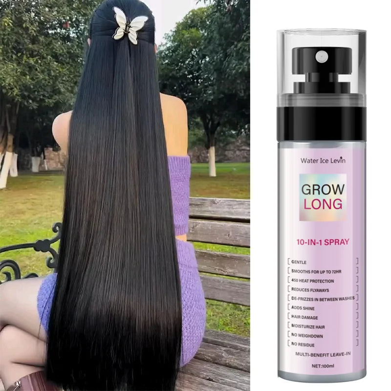 100ml, 10 in 1 Long Hair Care Spray, Innovative Technology for Comprehensive Care, Creating a Natural Lotus-Like Feel, Gentle Spray to Address Various Hair Issues Qme