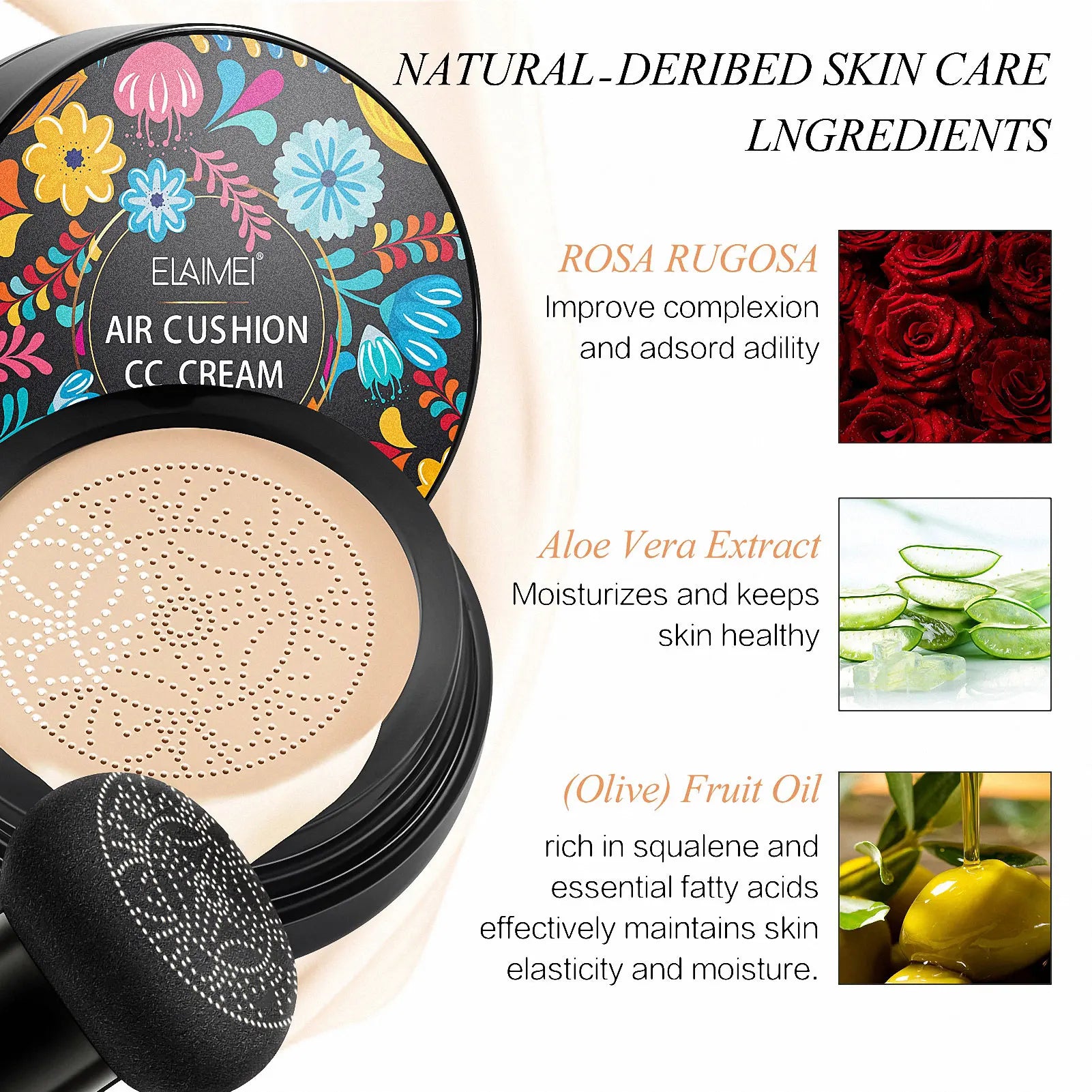 Air Cushion CC Cream BB Foundation Makeup Moisturizing Liquid Qme