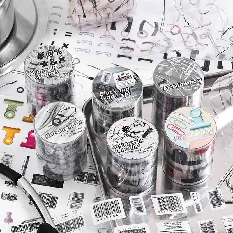 50mm*2m Kawaii Cartoon Journal Gadget Label Material PET Tape Creative DIY Collage Scrapbooking Masking Tapes School Stationery Qme