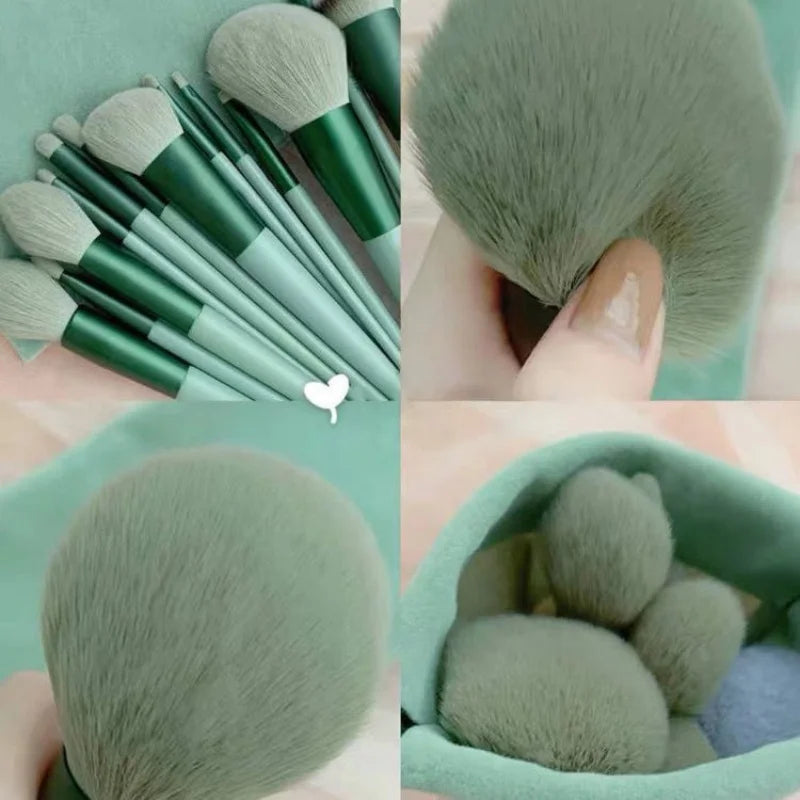 13 PCS Colorful Makeup Brush Set Eye Shadow Foundation Women's Makeup Brushes Eye Shadow Blush Beauty Soft Makeup Toolkit Qme