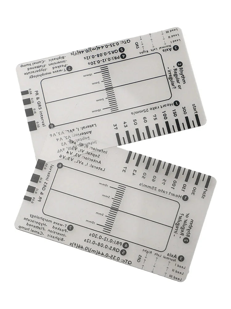 1/2pcs 7 Step Ruler Interpretation Measurement Tool Transparent Caliper Portable Ruler Card Tool Reference Guide Qme 2pc-A